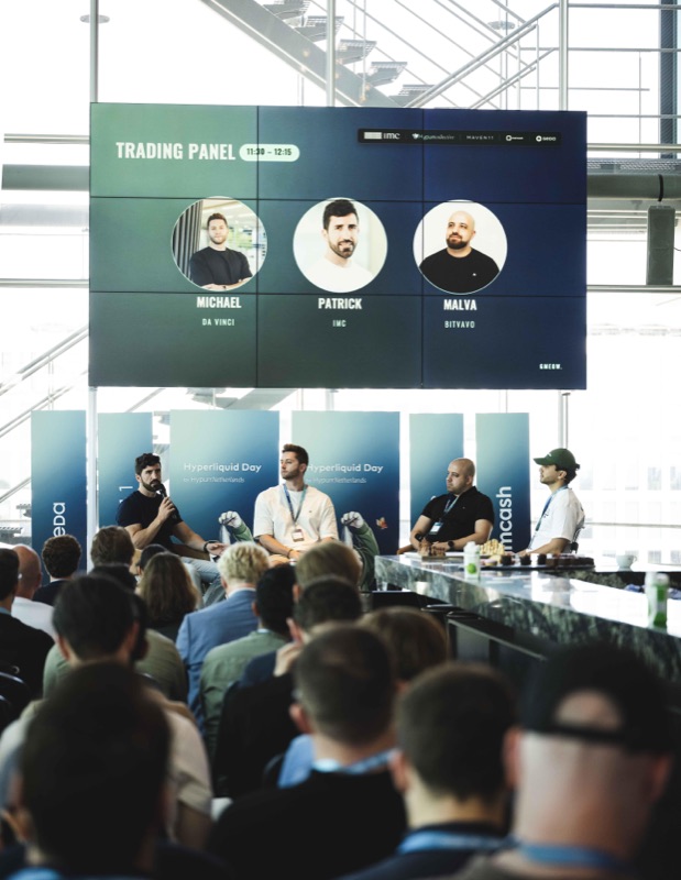 Attendees networking