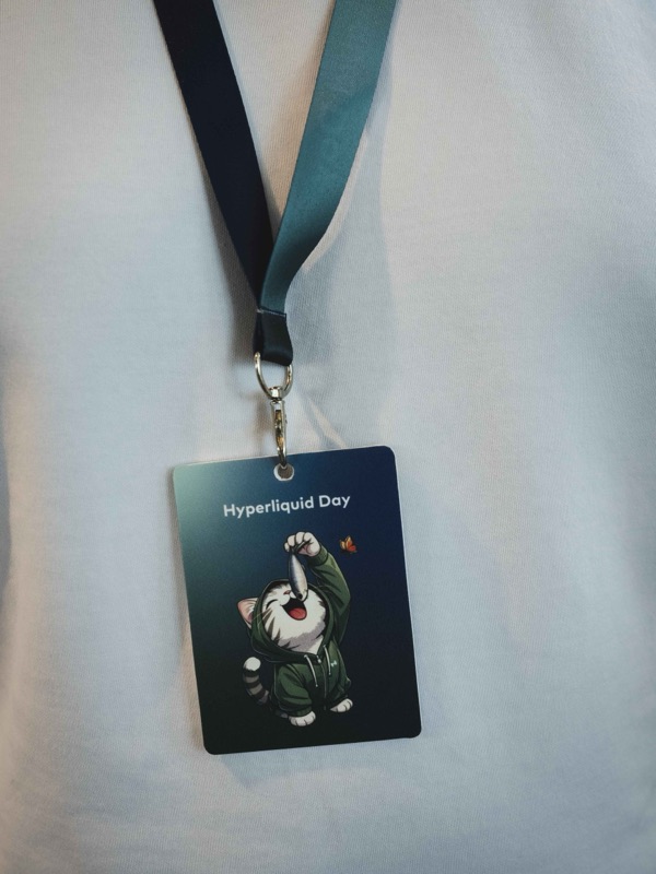 Hyperliquid Day lanyard and badge