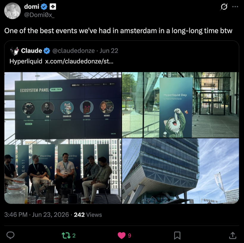 Domi: one of the best events we've had in Amsterdam in a long time