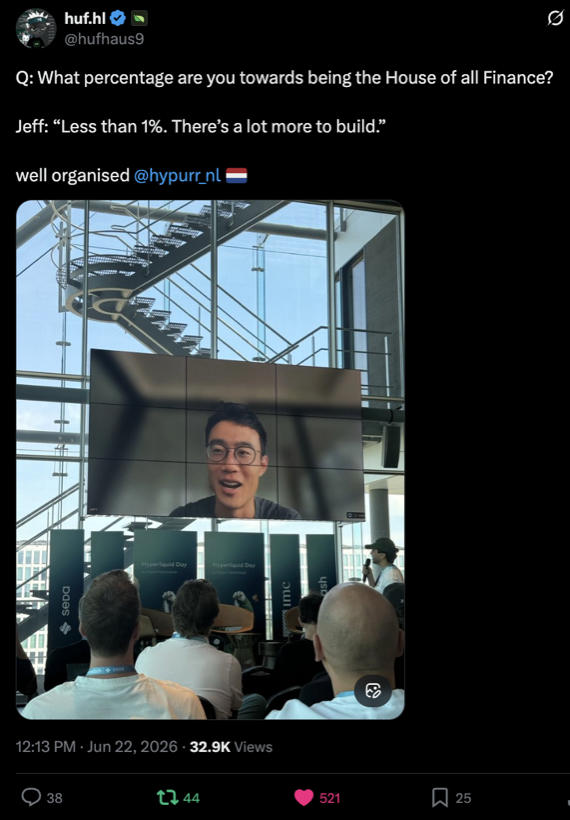 Tweet from Huf about Hyperliquid Day